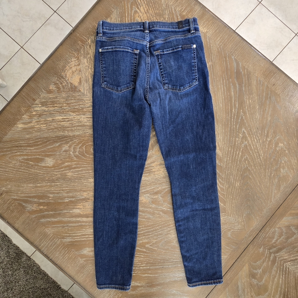 7 For All Mankind Button Fly Skinny Jeans | Premium Denim, Size ~28 - Picture 7 of 11